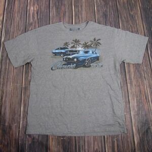 Newport Blue Camaro SS Shirt Mens XL Gray Muscle Car Graphic Tee Classic Chevy